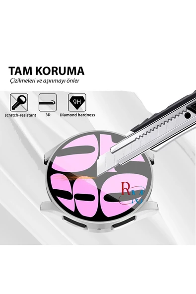 Samsung Galaxy Watch 7 40 mm ile Uyumlu Kasa ve Ekran Koruyucu 360 Koruma Kapak - 7