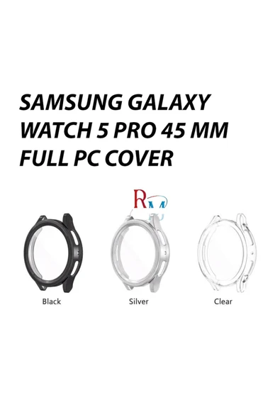 Samsung Galaxy Watch 5 Pro 45 mm  ile Uyumlu Kasa ve Ekran Koruyucu 360 Koruma Kapak - 3