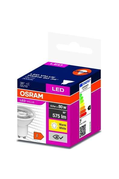 Osram Led 6.9W 3000K 575lm GU10 Duy Sarı Işık Spot Lamba - 6