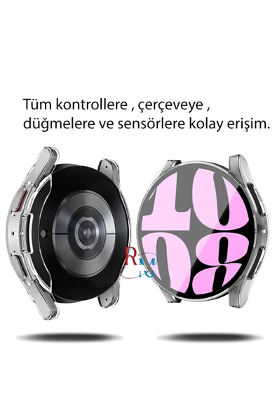 Samsung Galaxy Watch 5 44 mm  ile Uyumlu Kasa ve Ekran Koruyucu 360 Koruma Kapak - 3