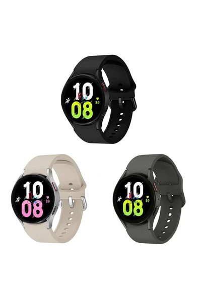Samsung Galaxy Watch 7 Seri Fe 40mm 44mm Uyumlu Kavis Tasarımlı 3lü Set Silikon Kordon