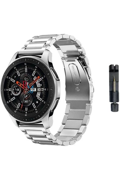 Huawei Watch Buds İle Uyumlu  22 mm Klasik Çelik Kordon Paslanmaz Kayış