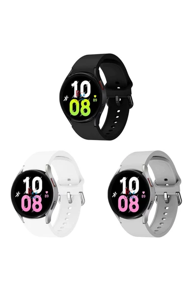 Samsung Galaxy Watch 6 Seri 40 mm 44mm  Classic 47 mm Uyumlu Kavis Tasarımlı 3lü Set Silikon Kordon