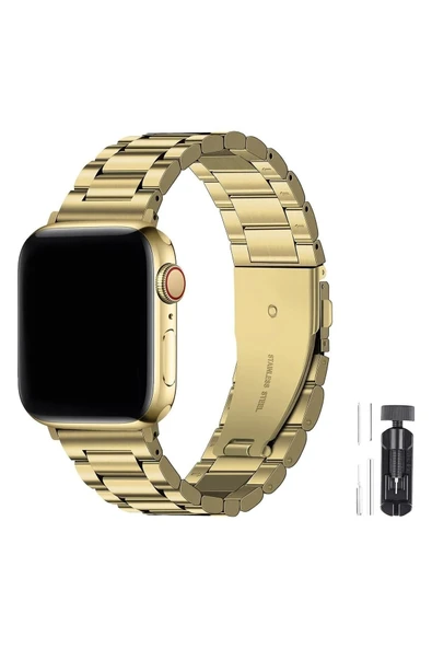 Apple Watch Seri 10 46 mm ile Uyumlu Paslanmaz Çelik Kordon ve Kayış Ayarlama Aparatı