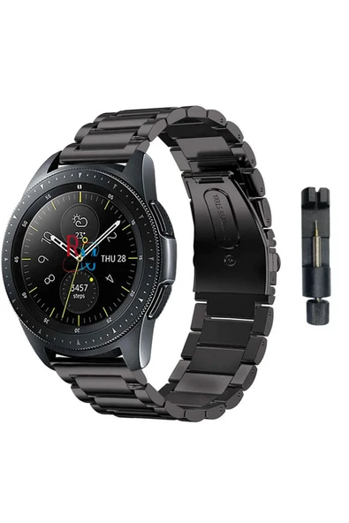 Huawei Watch Buds İle Uyumlu 22 mm Klasik Çelik Kordon Paslanmaz Kayış