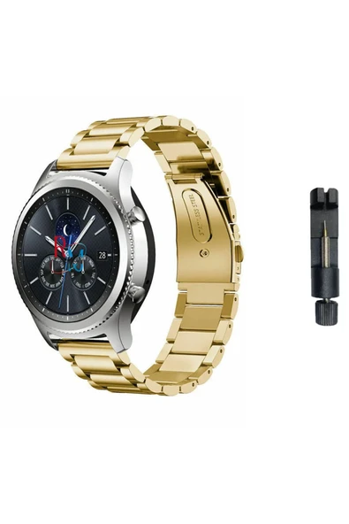 Huawei Watch GT5 Pro 46 mm ile Uyumlu  22 mm Klasik Çelik Kordon Paslanmaz Kayış