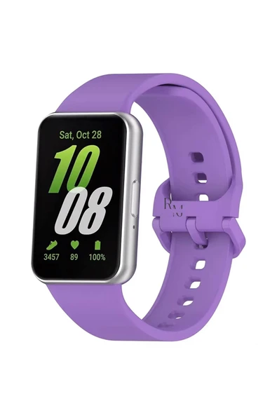 Samsung Galaxy Fit 3 İle Uyumlu Silikon Spor Kordonlu Klasik Kayış Kordon