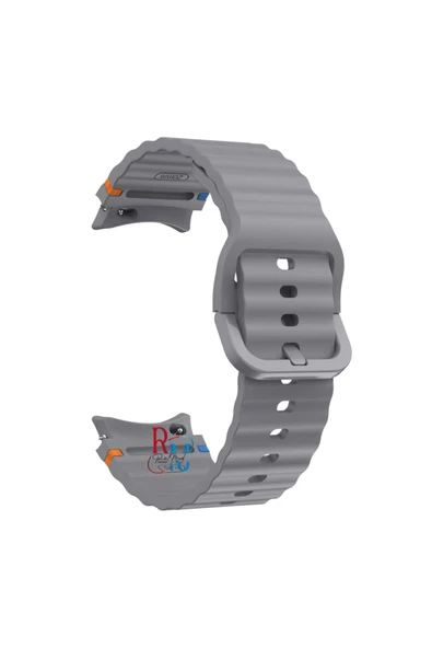 Samsung Galaxy Watch 7 40 mm / 44 mm / FE 40 mm İle Uyumlu Kavisli Spor Silikon Kordon - Resim 2