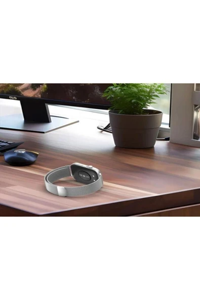 Huawei Watch Fit 3 Uyumlu Kordon Paslanmaz Metal Örgü Kayış Güçlü Mıknatıs - 7