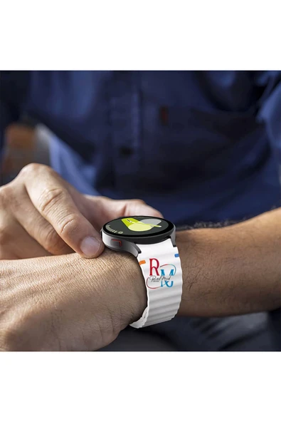 Samsung Galaxy Watch 7 40 mm / 44 mm / FE 40 mm İle Uyumlu Kavisli Spor Silikon Kordon - Resim 8