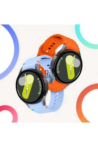 Samsung Galaxy Watch 7 44 mm İle Uyumlu Kavisli Spor Silikon Kordon - Resim 4