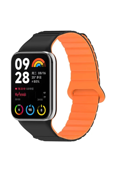 Xiaomi Redmi Watch 4 Uyumlu Kordon Çizgi Tasarımlı Manyetik Kordon - 2