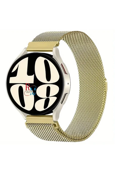 Samsung Galaxy Watch 5 40 mm Uyumlu Kordon Güçlü Mıknatıs 20 mm Metal Hasır Kordon