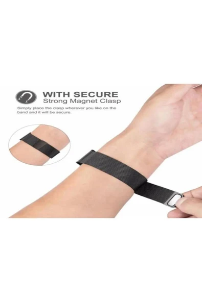 Huawei Watch Fit 3 Uyumlu Kordon Paslanmaz Metal Örgü Kayış Güçlü Mıknatıs - 6