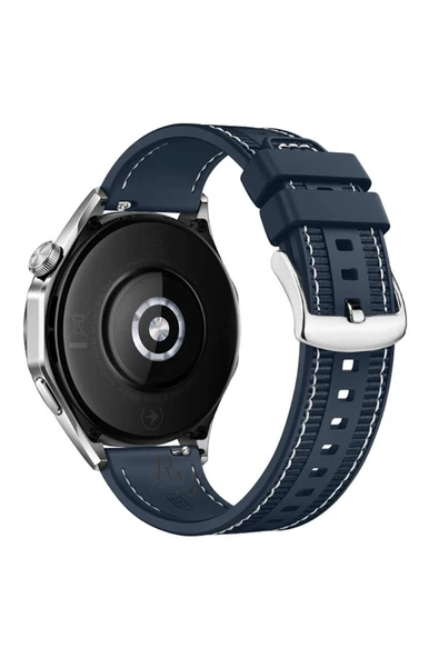Samsung Galaxy Gear S3 Frontier 22 mm ile Uyumlu Dikiş Desenli 22 mm Jazzy Spor Kordon - 2