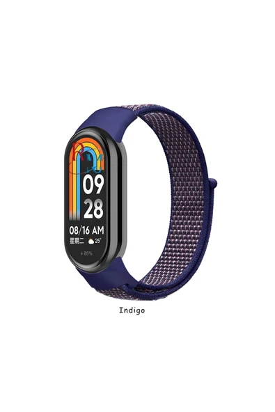 Mi Band 8   ile  Uyumlu Naylon Örgü İşlemeli Hasır Spor Kordon