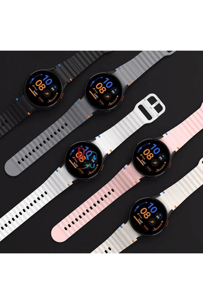 Samsung Galaxy Watch 6 43 mm İle Uyumlu Kavisli Spor Silikon Kordon - 5