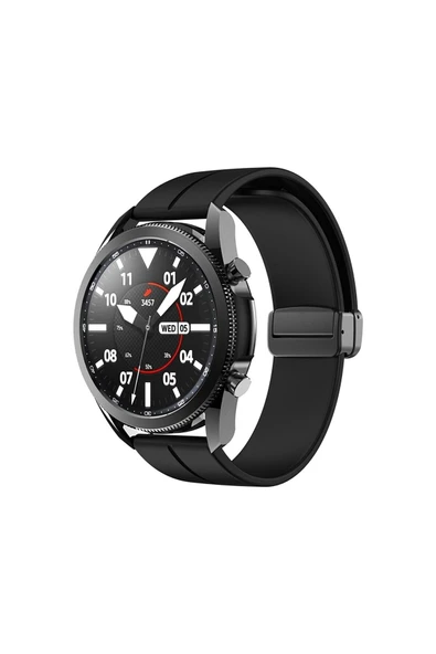 Huawei Watch 4 46mm-Watch 4 Pro Uyumlu 22 mm Silikon Magnet Kordon (GÜÇLÜ MIKNATIS)