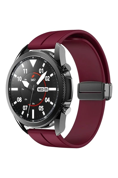 Huawei Watch 4 46mm-Watch 4 Pro Uyumlu 22 mm Silikon Magnet Kordon (GÜÇLÜ MIKNATIS)