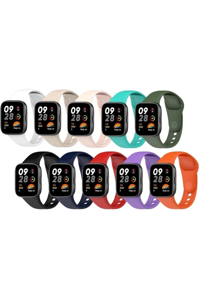Xiaomi Redmi Watch 3 Active Uyumlu Spor Şık Tasarımlı Kayış Yumuşak Jel Kayış Kordon - 4