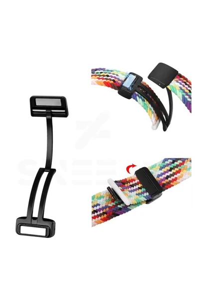 Xiaomi Mi Watch S1-Mi Watch S1 Active Uyumlu Flexi Hasır Magnet Kordon 22 mm(Güçlü Mıknatıs) - 4