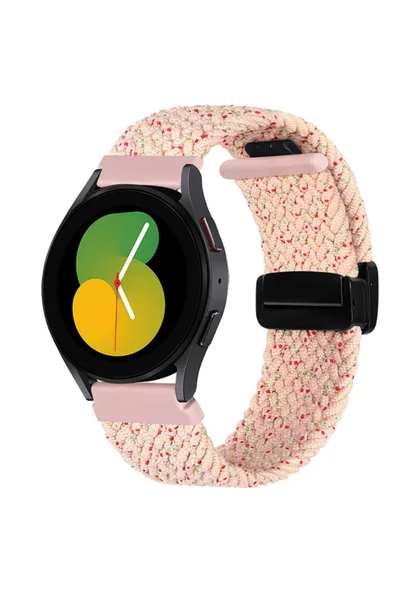 Samsung Galaxy Watch 6 Seri 40-43-44-47 mm Uyumlu Flexi Hasır Magnet Kordon 20 mm (Güçlü Mıknatıs)