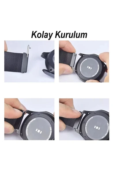 Xiaomi Mi Watch-mi Watch Color- Mi Watch S1 - Mi Watch S1 Active Tam Uyumlu 22 Mm Metal Hasır Kordon - 2