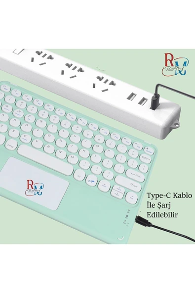 Tüm Cihazlarla (Apple-Samsung-Huawei-Xiaomi-Honor) Uyumlu Touchpadli Bluetooth Klavye - 4