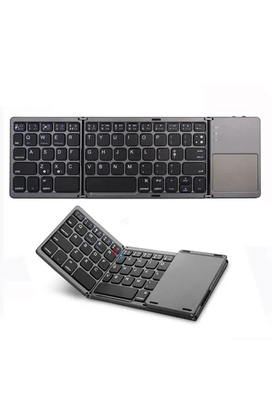 Samsung Galaxy Tab S9 Plus Uyumlu Klavye Katlanabilir Taşıması Kolay Mini Bluetooth Klavye - 3