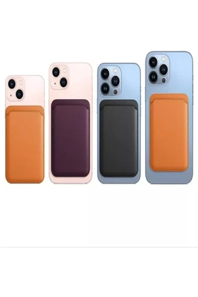 Manyetik Deri Cüzdan  iPhone 12/13/14/15  Serisi İle Uyumlu MagSafe Kartlık - 3
