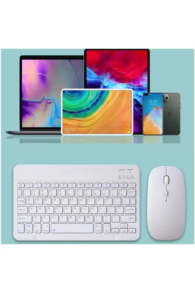 Samsung Galaxy Tab S9 FE X510 10.9 '' İle Uyumlu Bluetooth Özellikli Klavye Mouse Set - 2