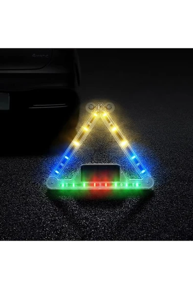 Acil Durum Üçgen Araba Uyarı Led Lambası Kaza Uyarı Işığı Reflektör Kumandalı