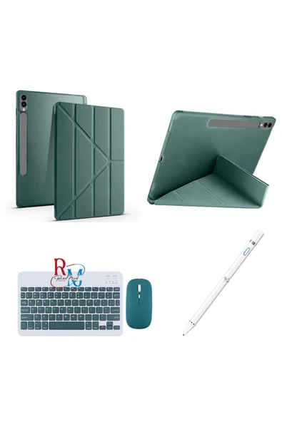 Samsung Galaxy Tab S7 Plus T970 12.4'' Uyumlu Standlı Kılıf Dokunmatik Kalem ve Klavye Mouse 3lü Set