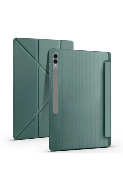 Samsung Galaxy Tab S10 S9 S8 Ultra 14.6 inç Uyumlu Kılıf Üçgen Standlı Kalem Bölmeli Tablet Kılıfı