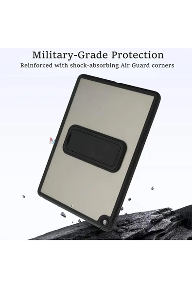 ıPad Air 4 Air 5 Air 6.Nesil 10.9 inç ile Uyumlu Kılıf Standlı Transparan Tasarım Tablet Kılıfı - 3