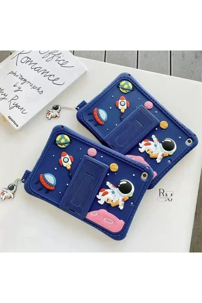 ıPad Pro 11 2./3./ ve 4. Nesil 11 inç Uyumlu Kılıf Astronot Figürlü Tablet Arka Çocuk Kılıfı - 5