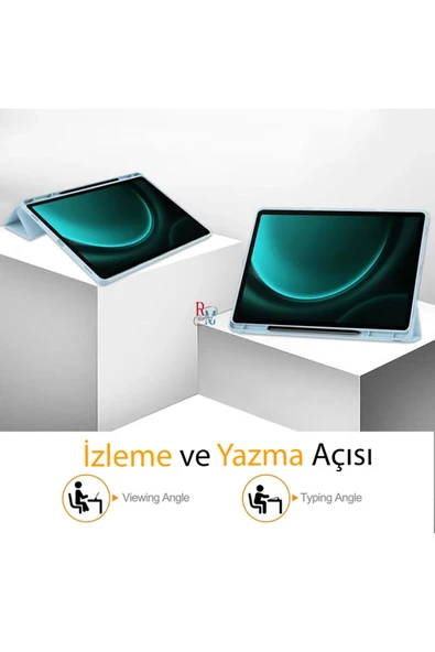 iPad Pro 12.9 İnç 3.4.5.6. Nesil İle Uyumlu Kılıf Standlı Uyku Modlu Kalem Bölmeli Akıllı Kılıf - 3