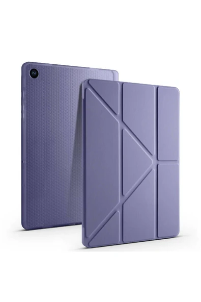 Samsung Galaxy Tab S6 Lite P610/P613/P615/P620 Uyumlu Kılıf Üçgen Standlı Kalem Bölmeli Tablet Kılıf