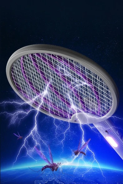 USB Şarjlı Sinek Öldürücü Raket Taşınabilir Otomatik & Manuel Modlu Sivrisinek Tuzağı - 7