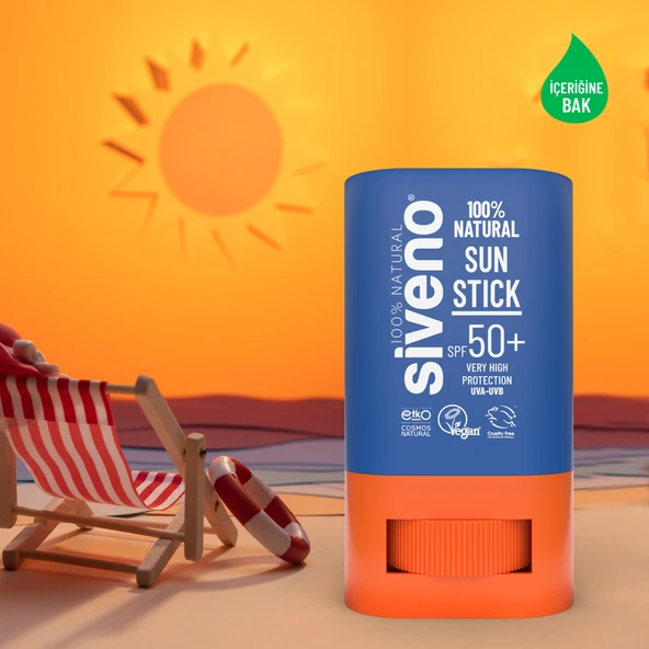 Siveno %100 Doğal Yüz Güneş Koruyucu Stick Renkli Mineral Filtre Nemlendirici UVA UVB SPF50+ 15 gr - 2