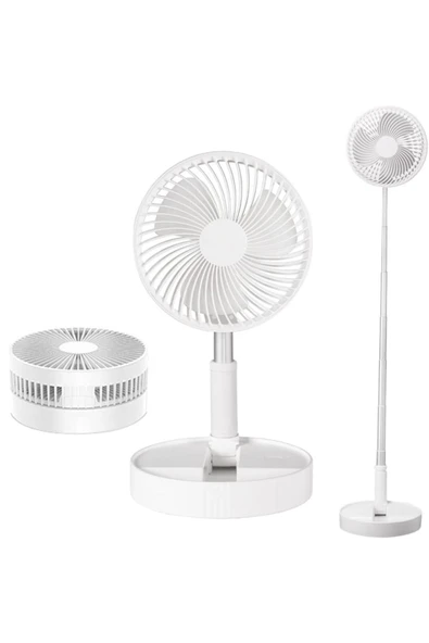 USB-C Şarjlı Katlanabilir Ayaklı Vantilatör 4 Kademe – 45-102 cm Ayarlı & Kablolu Telefon Şarj - 8