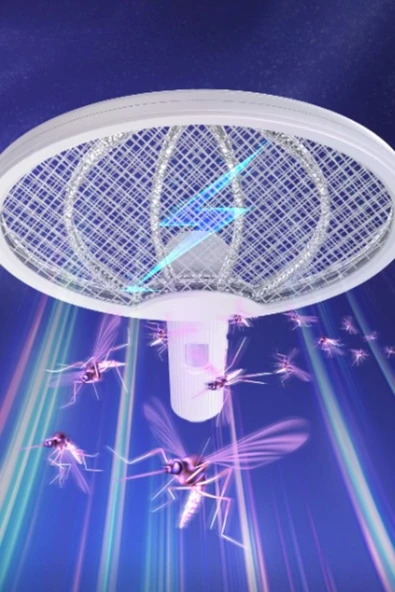 USB Şarjlı Sinek Öldürücü Raket Taşınabilir Otomatik & Manuel Modlu Sivrisinek Tuzağı - 5