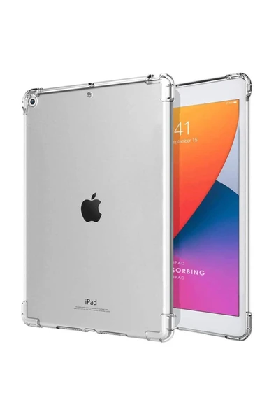 iPad Air 2 9.7 inç  Uyumlu Kılıf Darbeye Dayanıklı (Antişok) Şeffaf Silikon Tablet Kılıfı