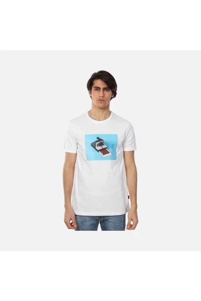 Polar Erkek Beyaz Baskılı T-shirt