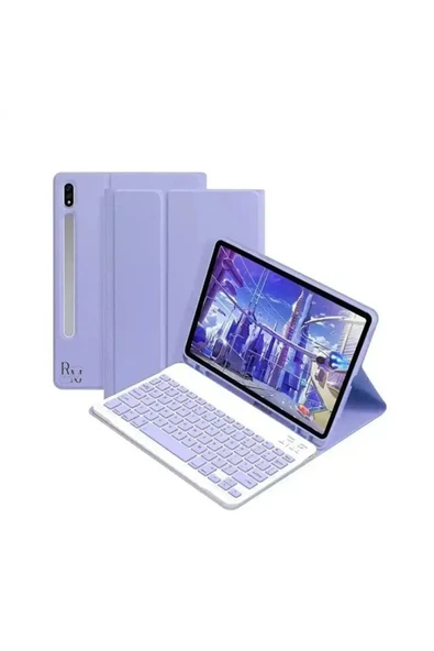 Samsung Galaxy Tab S7 Fe 12.4 İnç Uyumlu Bluetooth Özellikli Türkçe Q Klavyeli Tablet Kılıfı