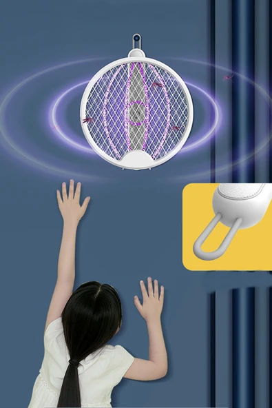 USB Şarjlı Sinek Öldürücü Raket Taşınabilir Otomatik & Manuel Modlu Sivrisinek Tuzağı - 8