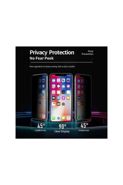 AXYA Apple Iphone 7d Uyumlu  Hayalet Ekran Koruyucu Gizli Ekran K. Iphone 12 Beyaz - 2