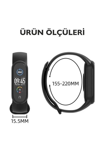 AXYA Xiaomi mi Band 3 Ve Mi Band 4 Silikon Kordon Siyah - 5