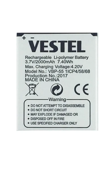 AXYA Vestel Venüs 5.5 Pil Batarya 5.5X 5.5V Vbp-55 İthal - Resim 2
