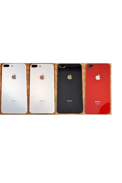 AXYA Apple iPhone 8 Plus Arka Pil Batarya Kapak Cam Kamera Lensli Beyaz